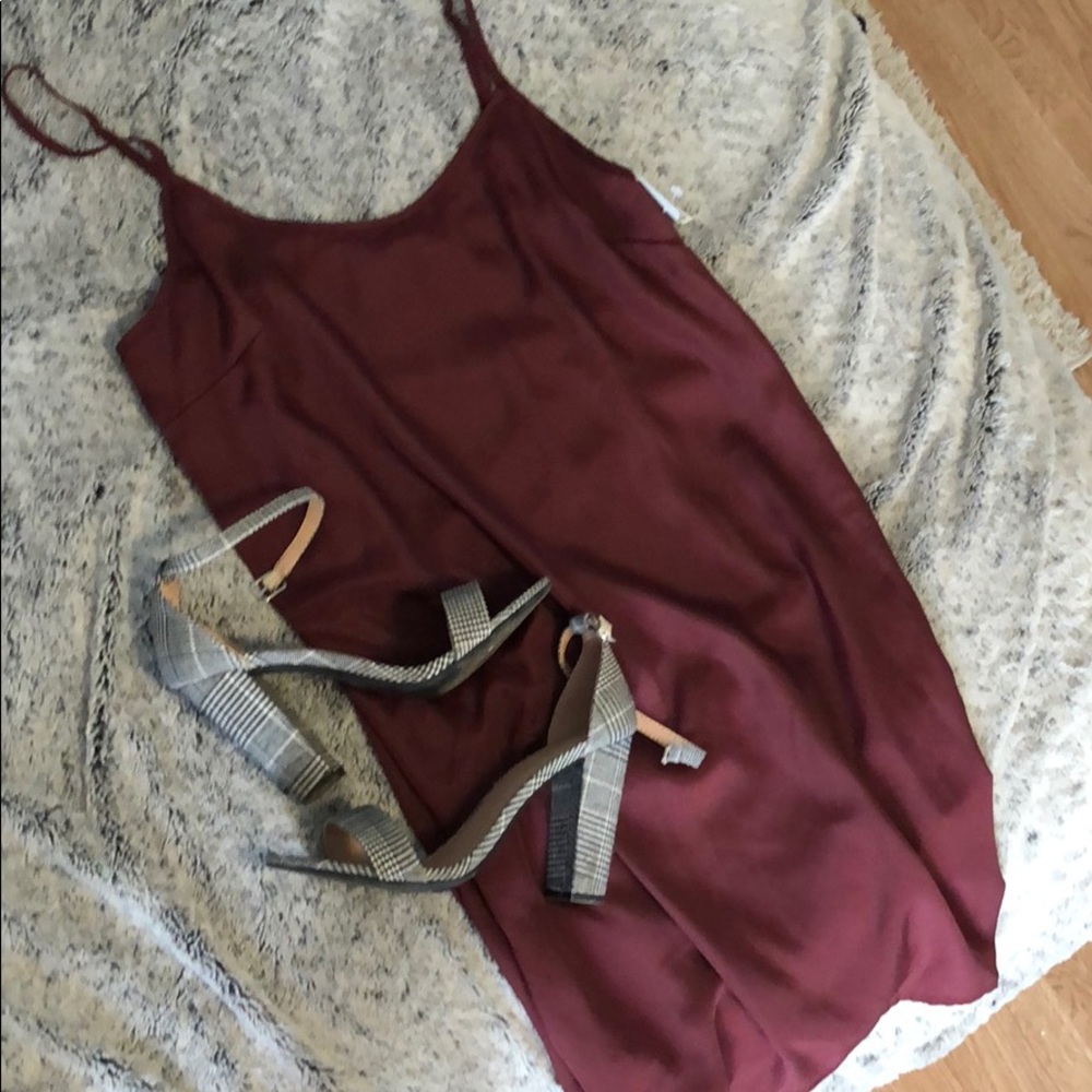 Silk maroon dress
